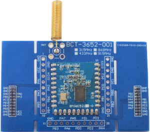 【EOL】BC66F3652 Sub-1GHz FSK/GFSK收发器模块 BCT-3652-001